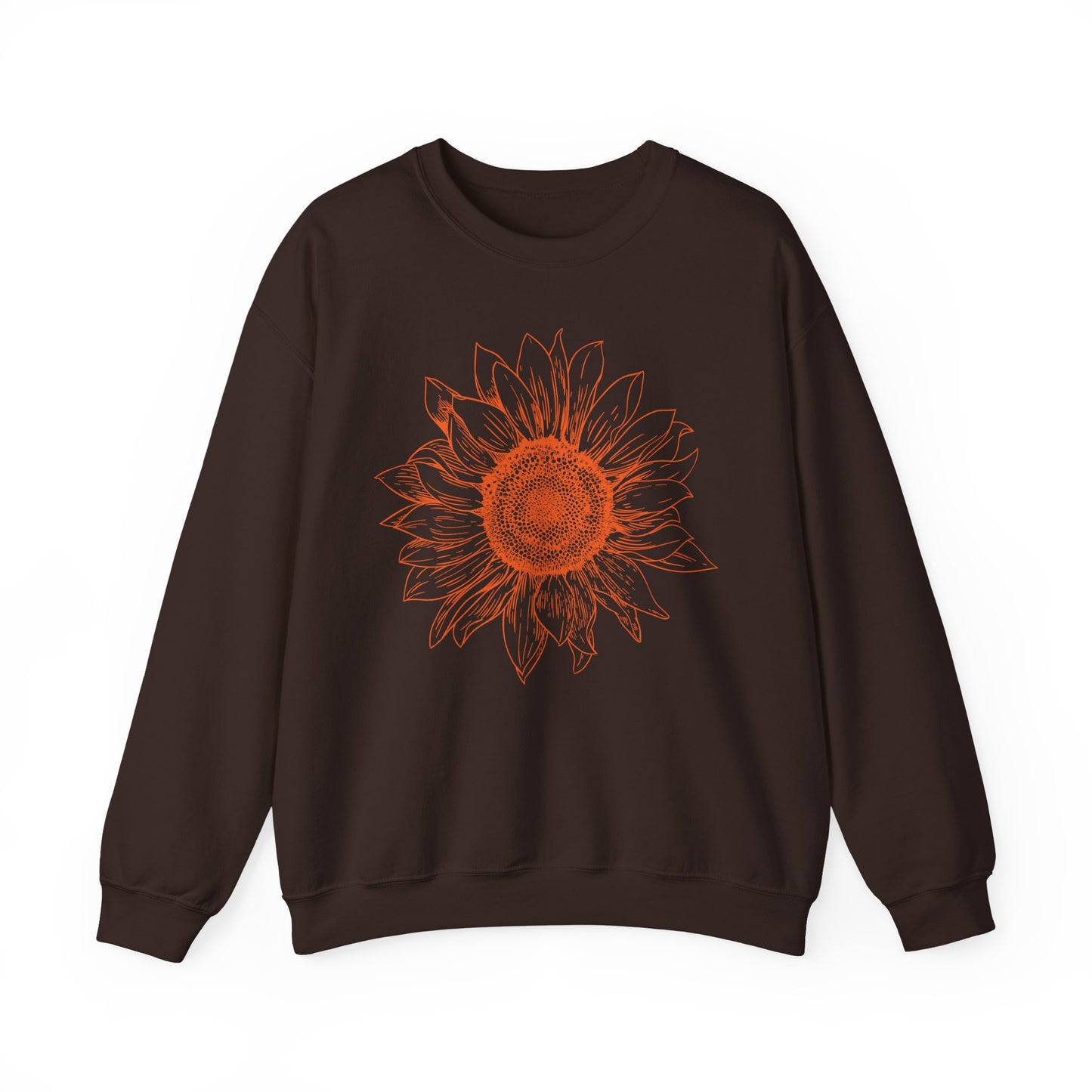 Sunflower Line-Art Sweatshirt - Cozy Floral Apparel