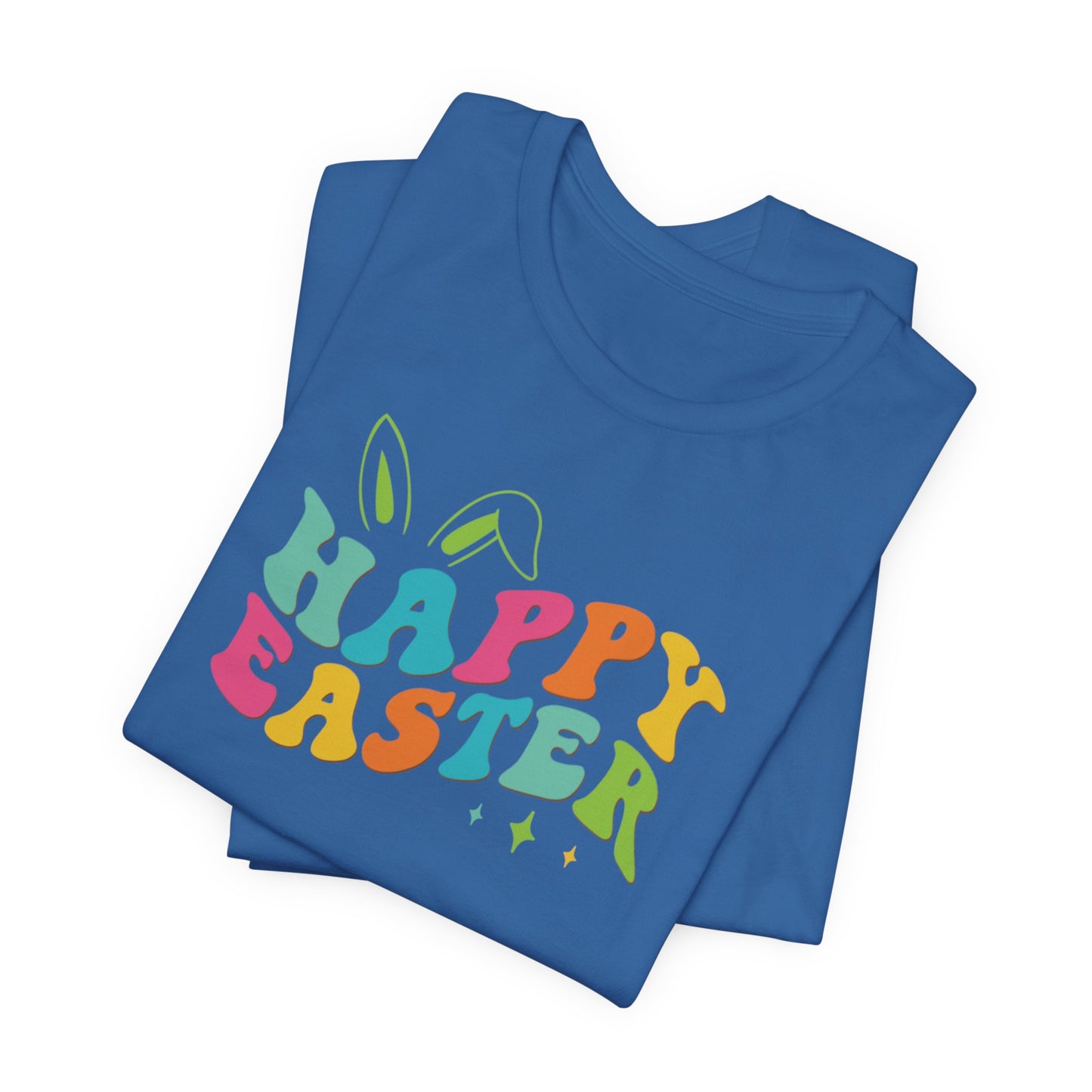 Happy Easter Bunny Ears T-Shirt - Colorful Graphic Tee
