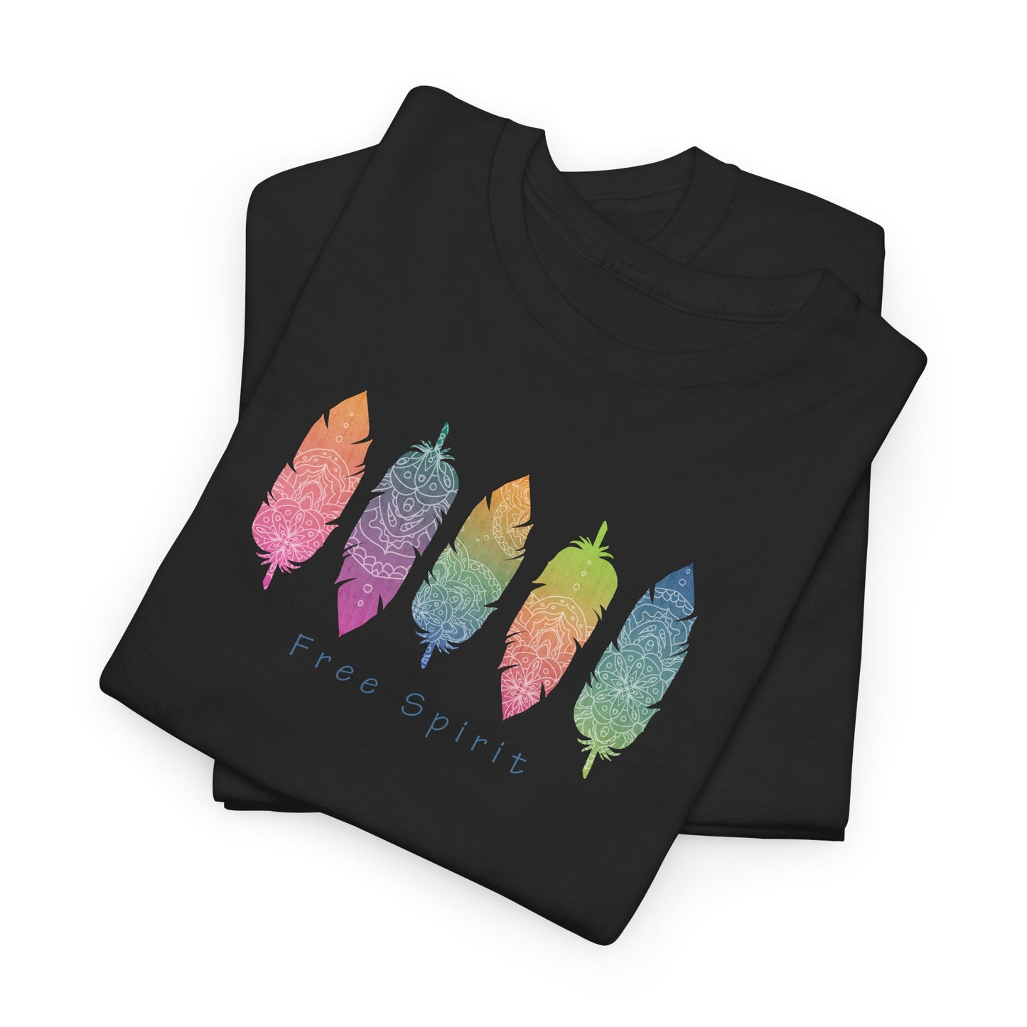 Free Spirit Colorful Feather T-Shirt
