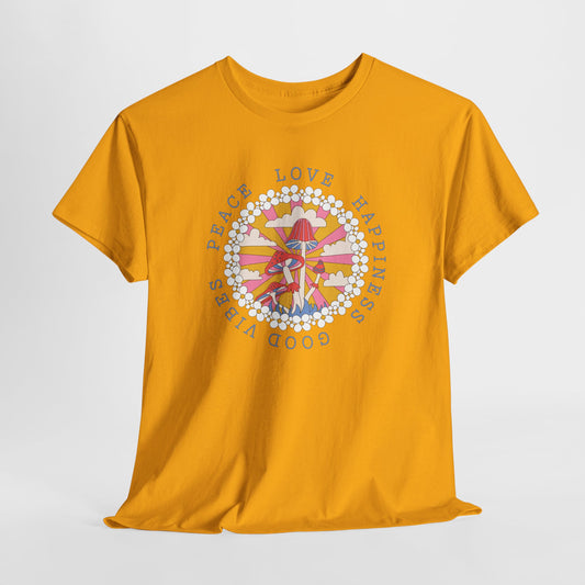 Peace Love Mushroom T-Shirt - Good Vibes Design