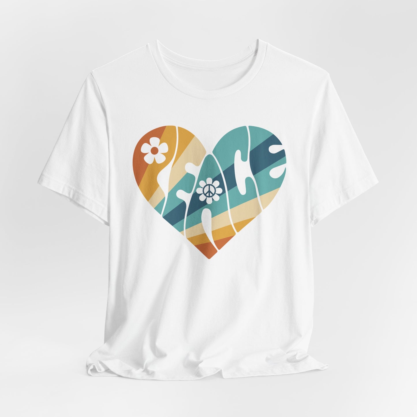 Colorful Peace Heart Hippie Tee