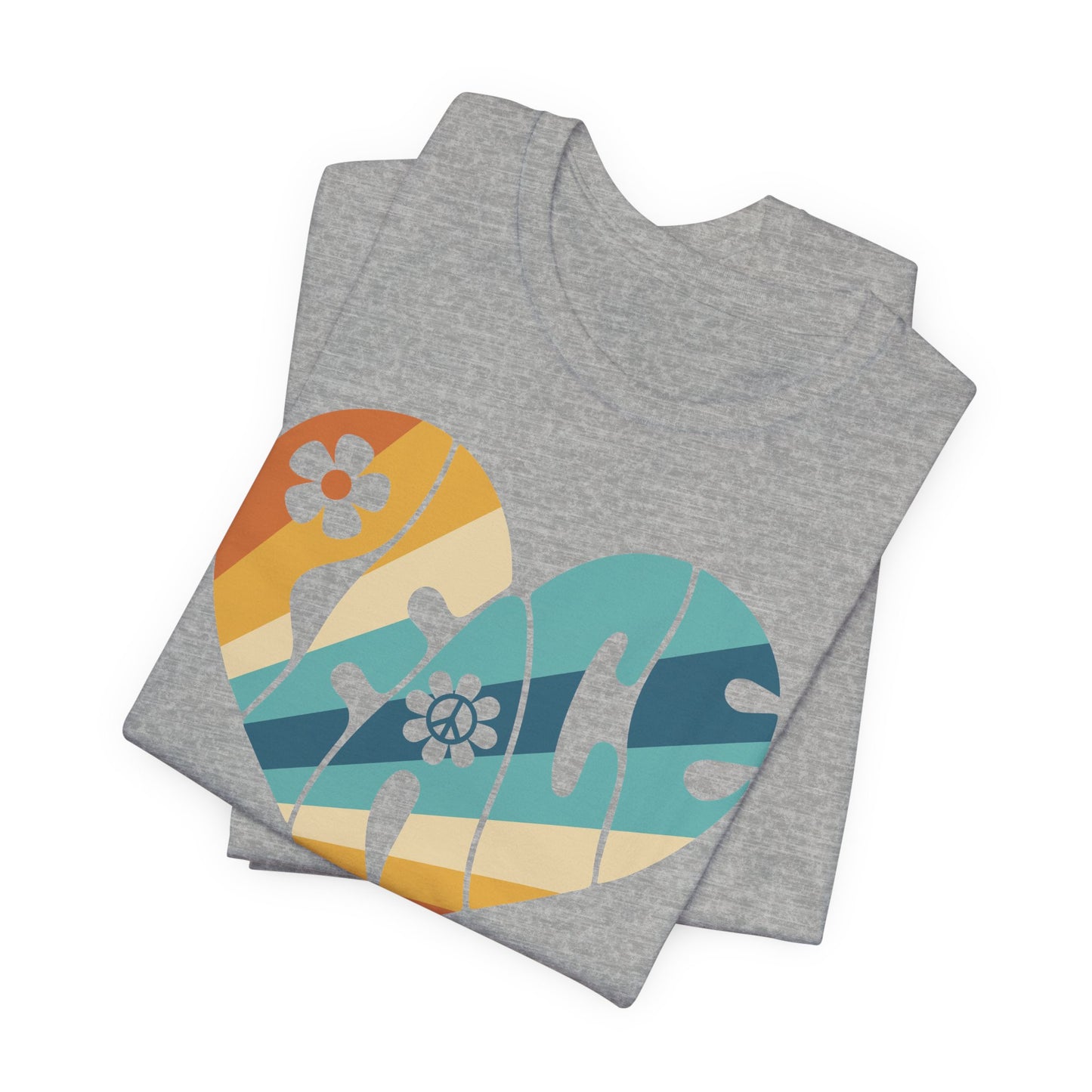 Colorful Peace Heart Hippie Tee