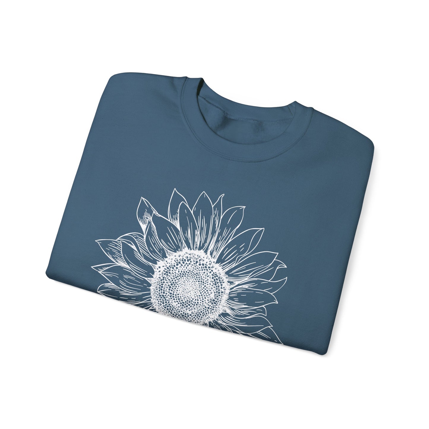Sunflower Line-Art Sweatshirt - Cozy Floral Apparel