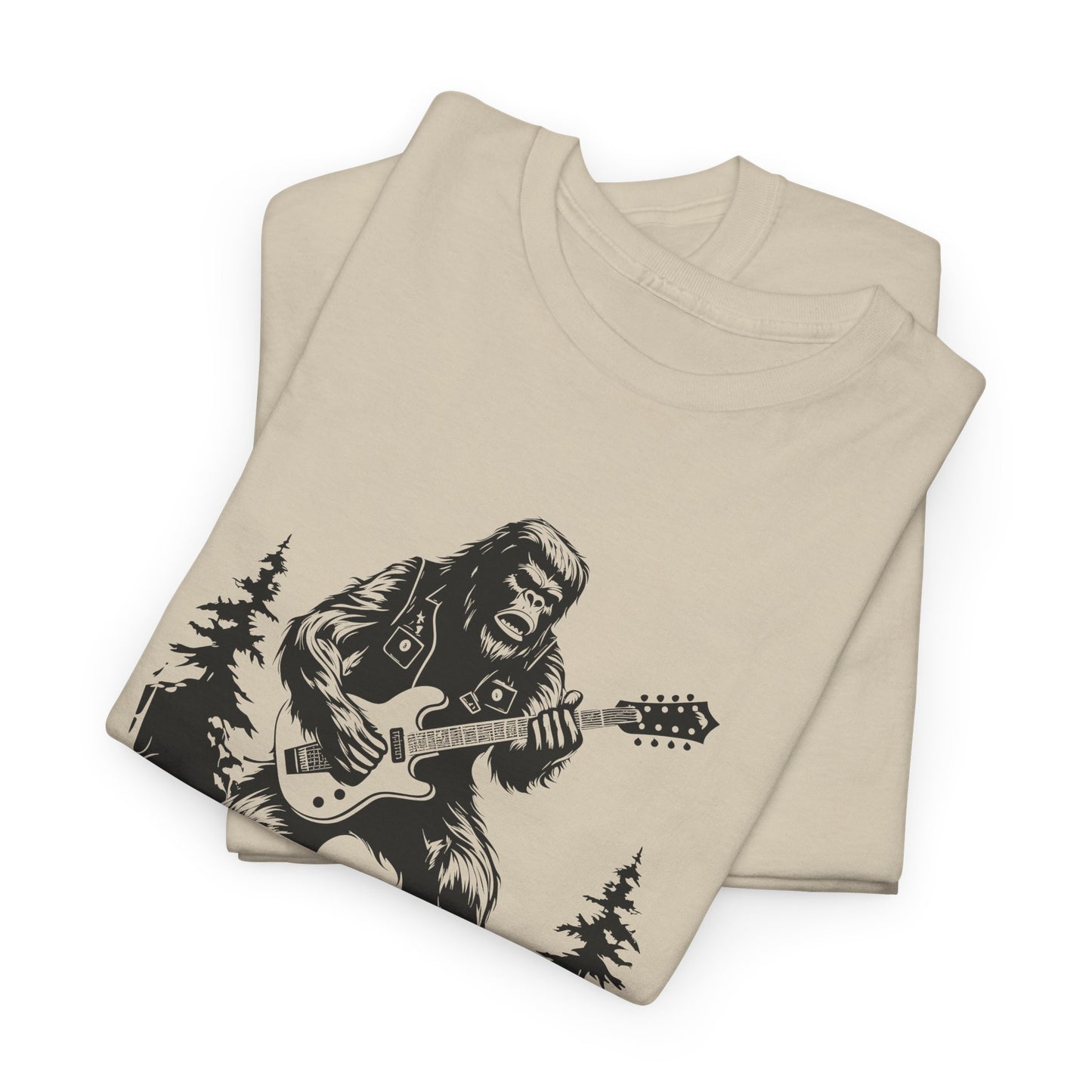 Bigfoot Guitar T-Shirt - Sasquatch Rocker Design