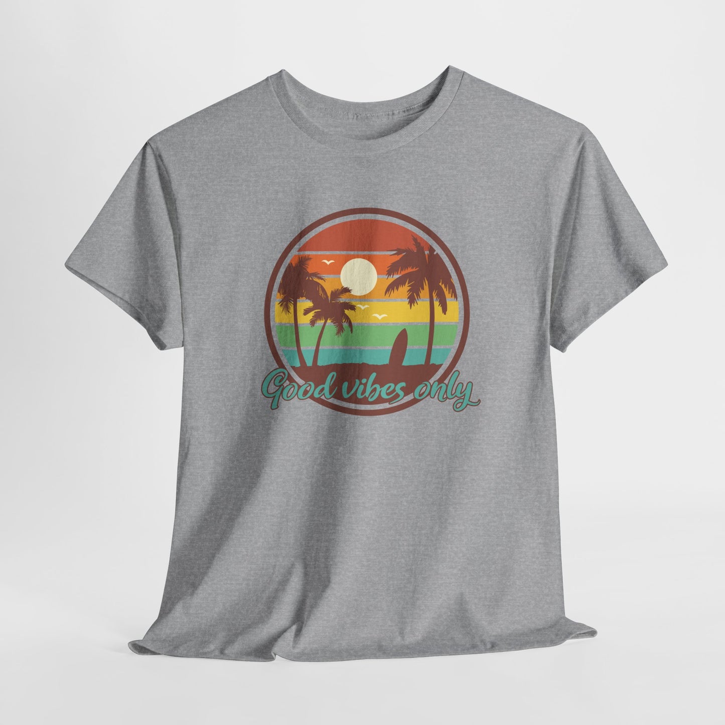 Good Vibes Only Tropical Sunset T-Shirt - Beach Tee