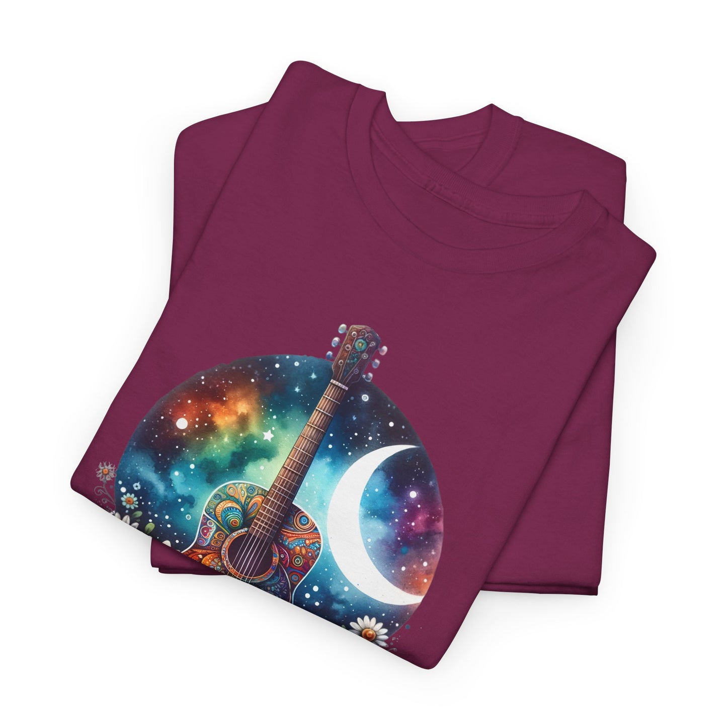 Cosmic Guitar T-Shirt - Bohemian Music Vibe