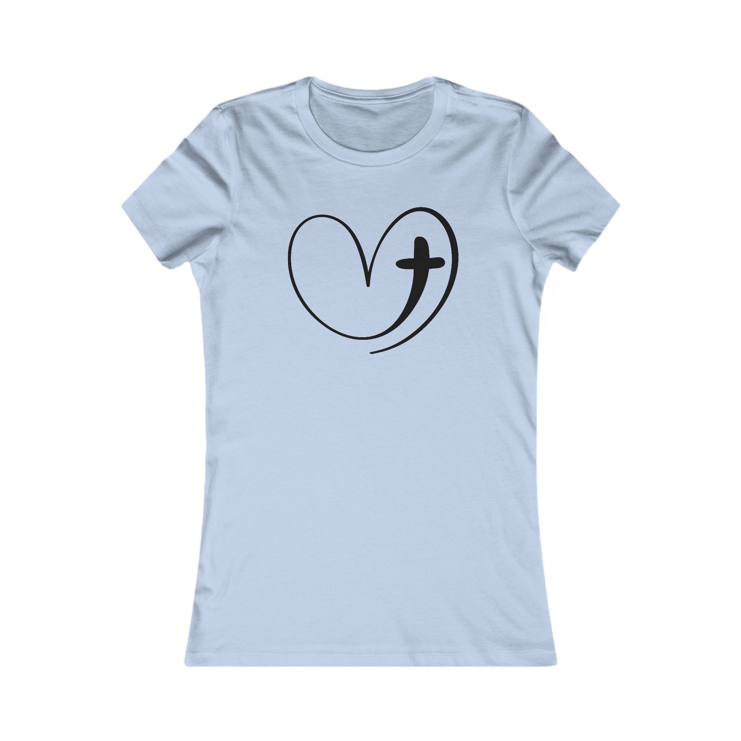 Heart Cross Fitted T-Shirt - Stylish Christian Graphic Tee