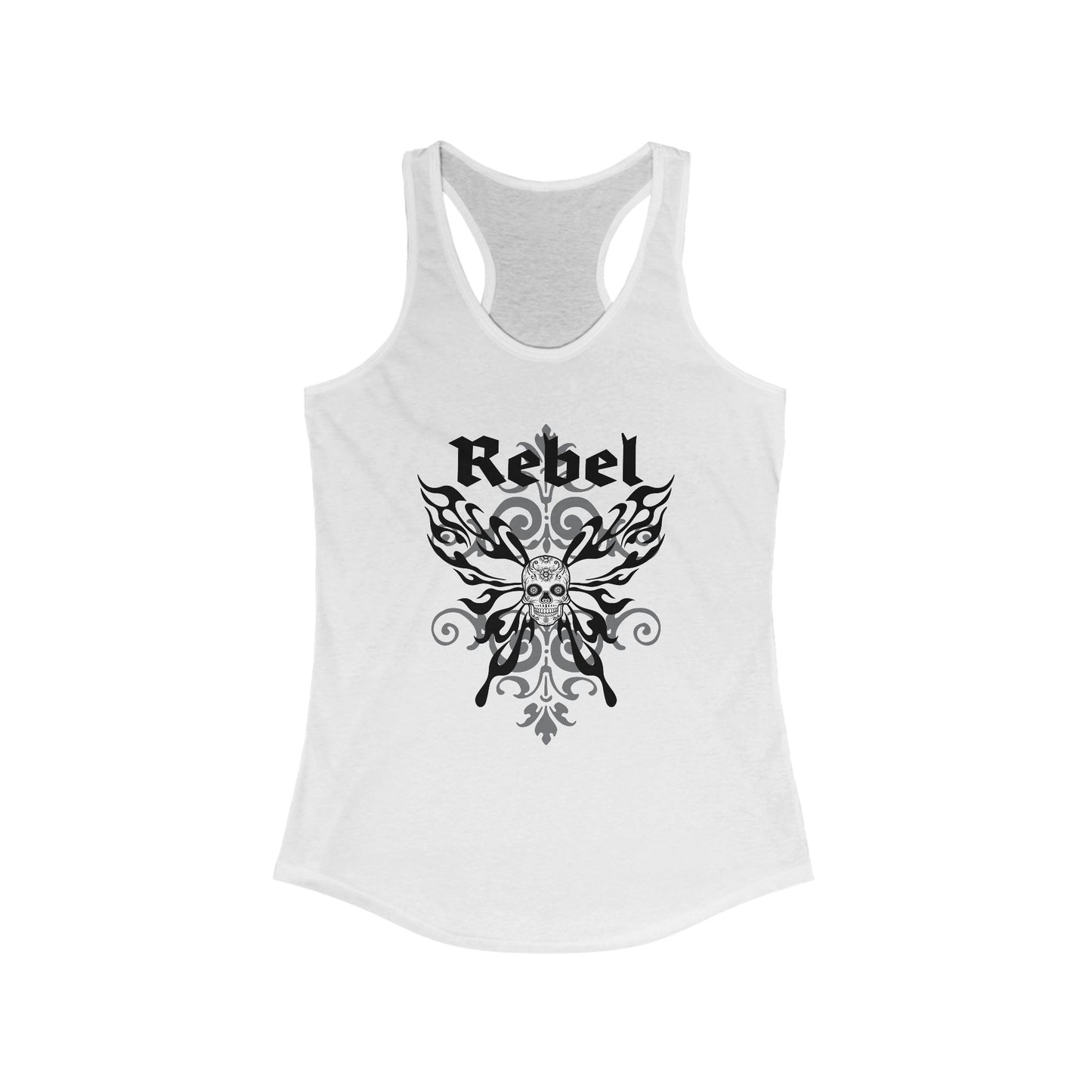 Rebel Skull Butterfly Tank Top - Women's Edgy Tee