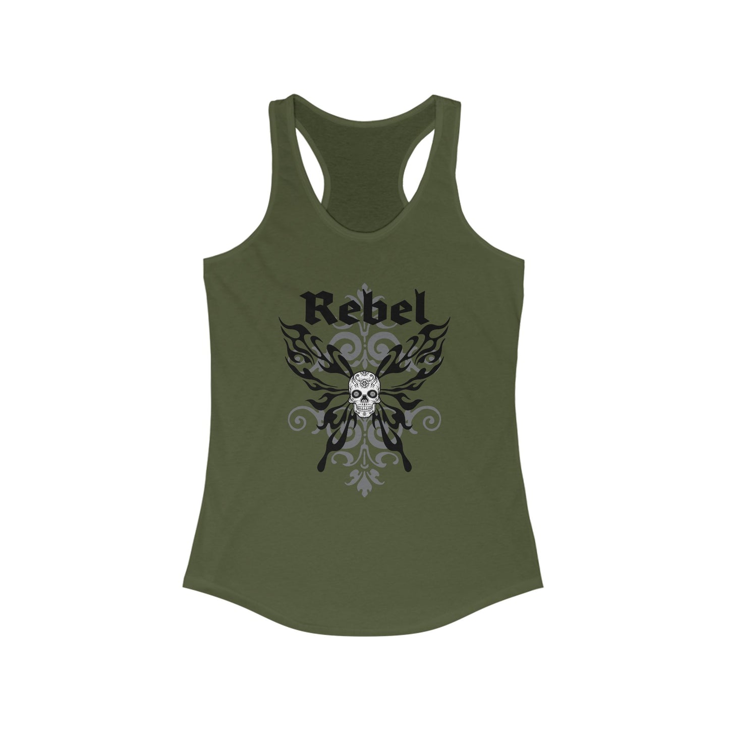 Rebel Skull Butterfly Tank Top - Women's Edgy Tee