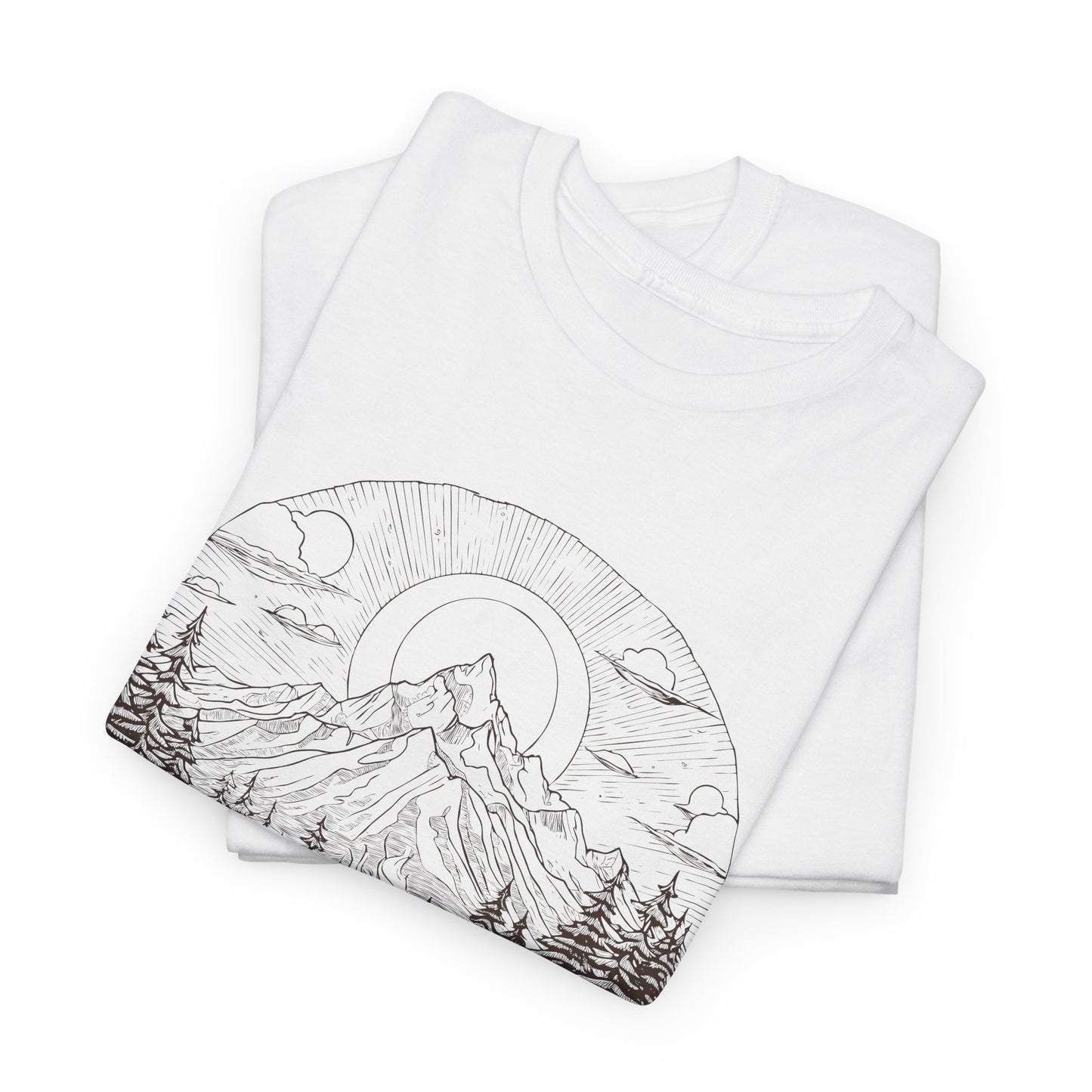 Campfire Mountain Scene T-Shirt