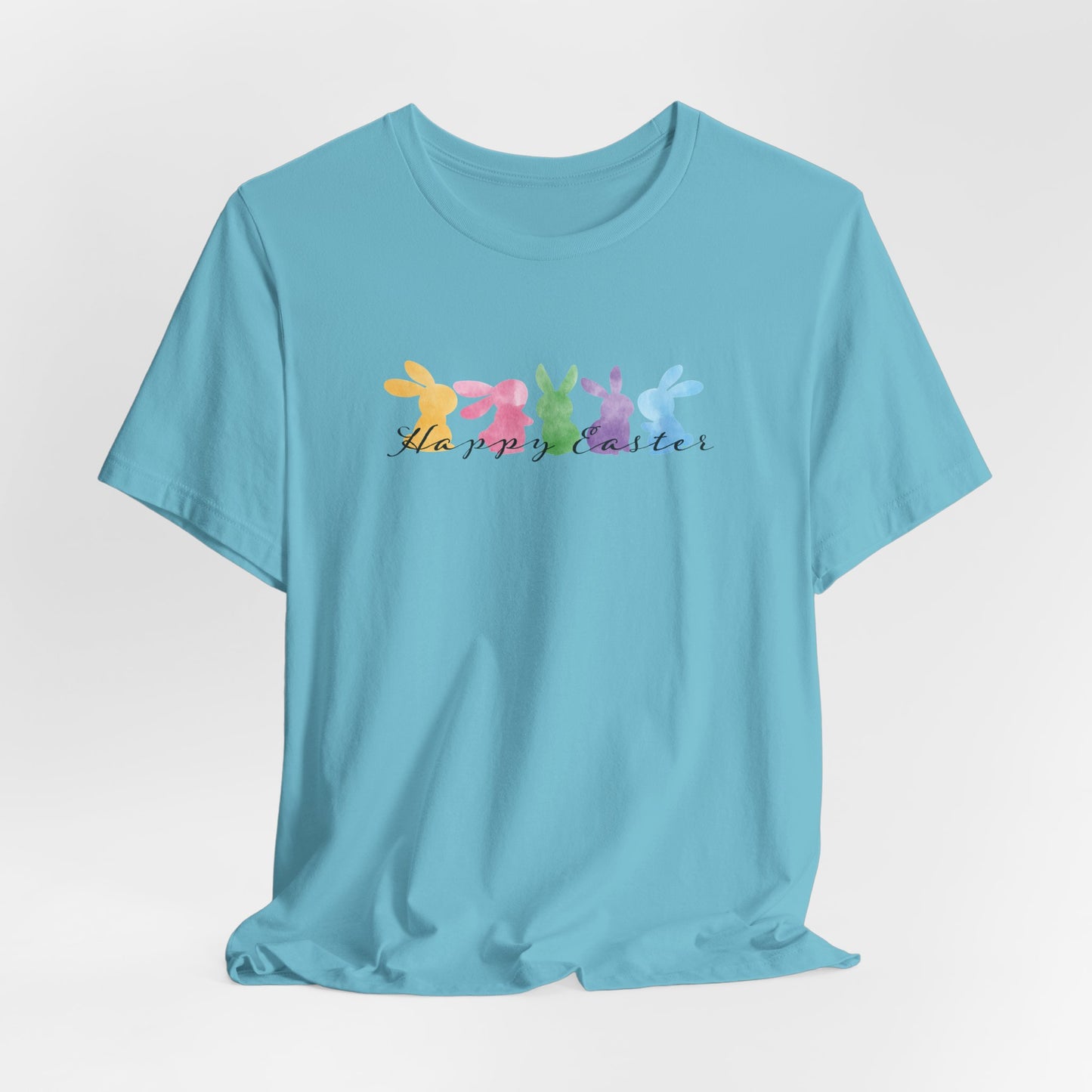 Happy Easter Pastel Bunnies T-Shirt - Cute Spring Graphic Tee