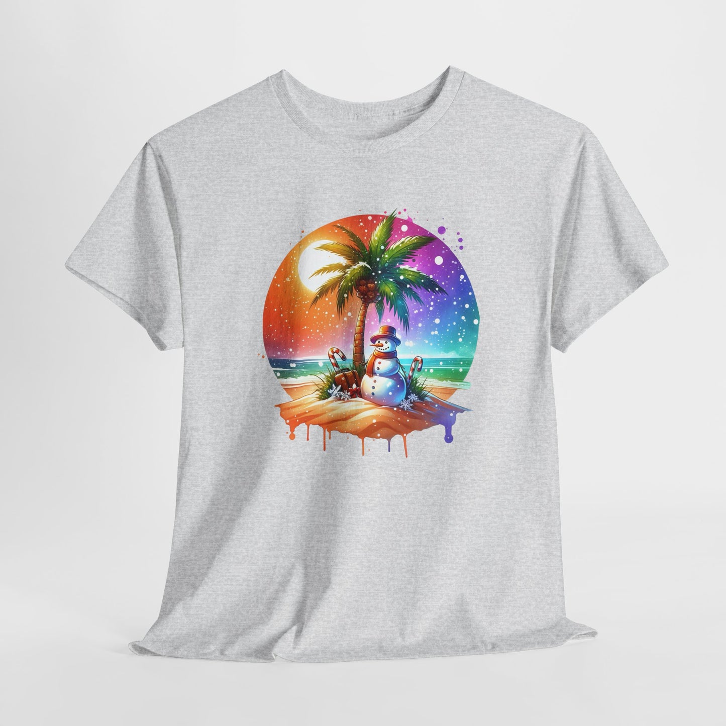Snowman T-Shirt For Warm Christmas T Shirt For Palm Tree Holiday TShirt