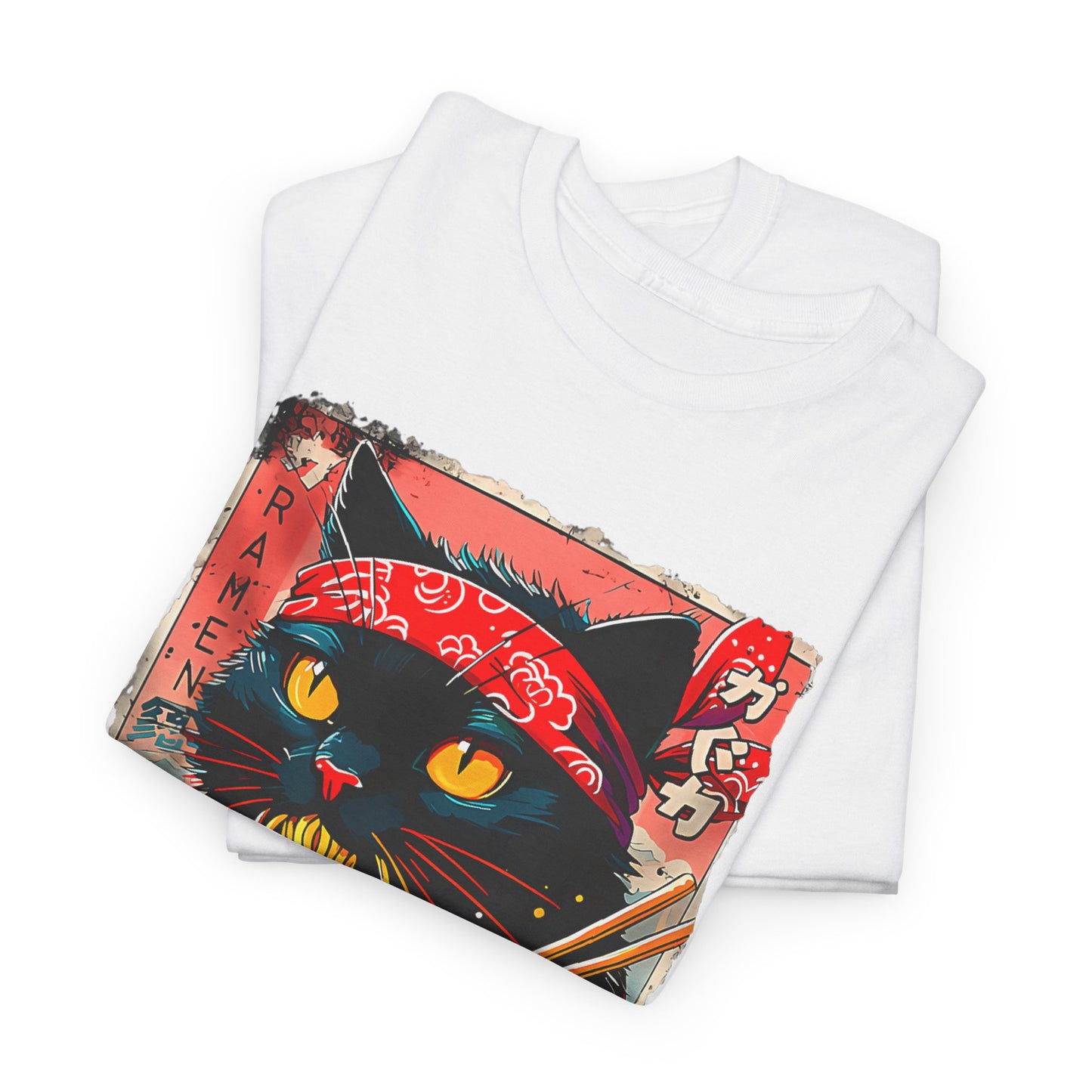Ramen Cat T-Shirt - Japanese Graphic Design