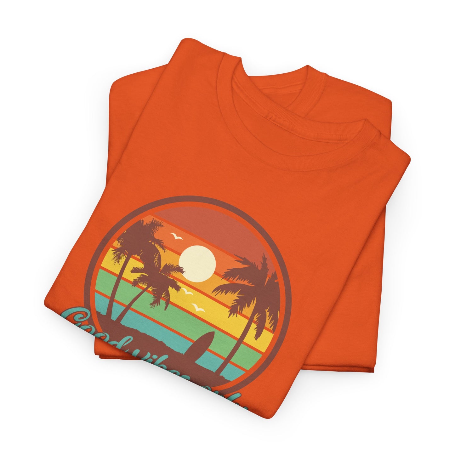 Good Vibes Only Tropical Sunset T-Shirt - Beach Tee