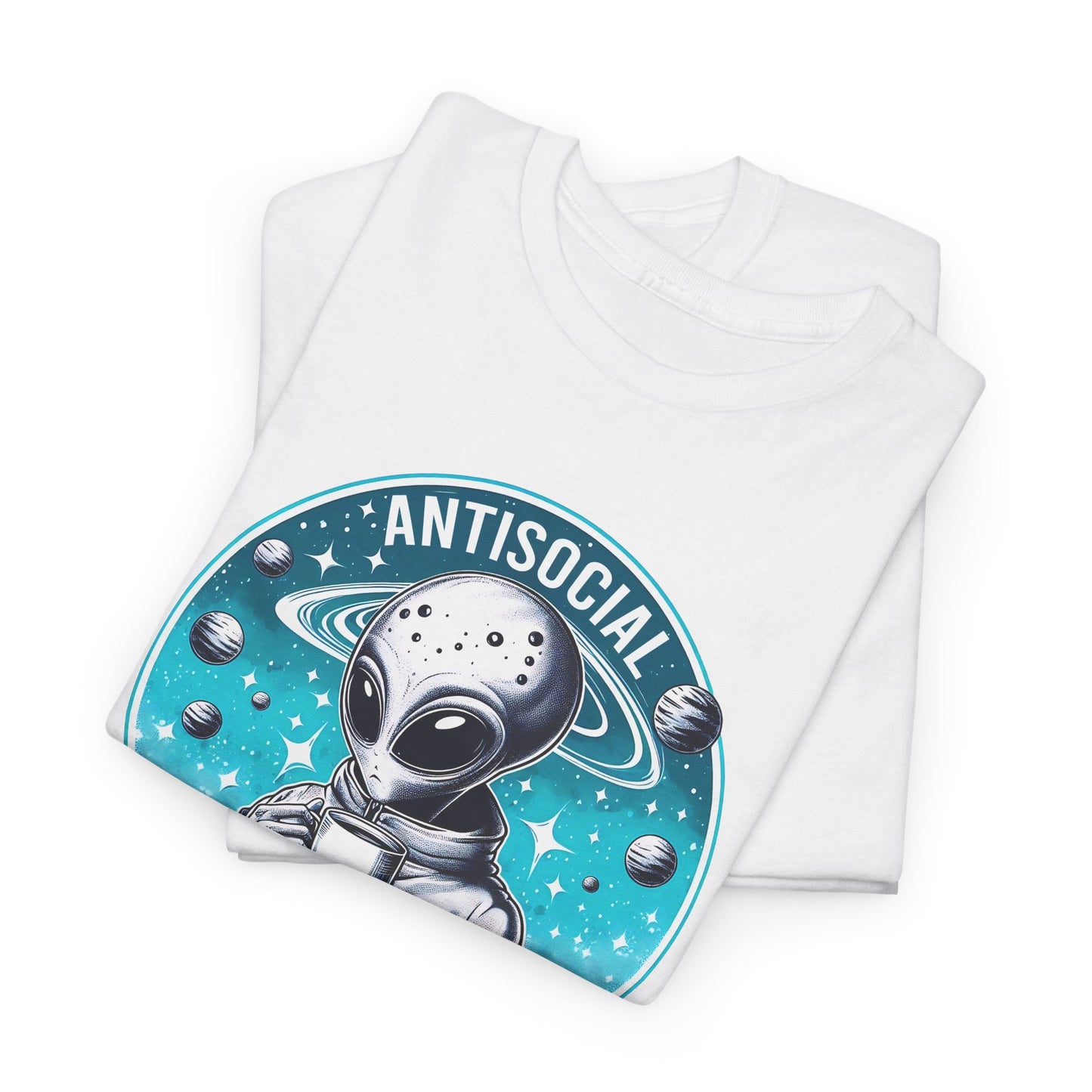 Antisocial Alien T-Shirt - Coffee Drinker Graphic