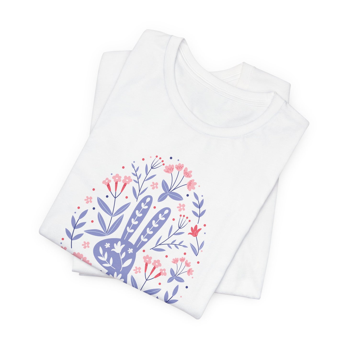 Egg Bunny Floral T-Shirt - Spring Graphic Tee