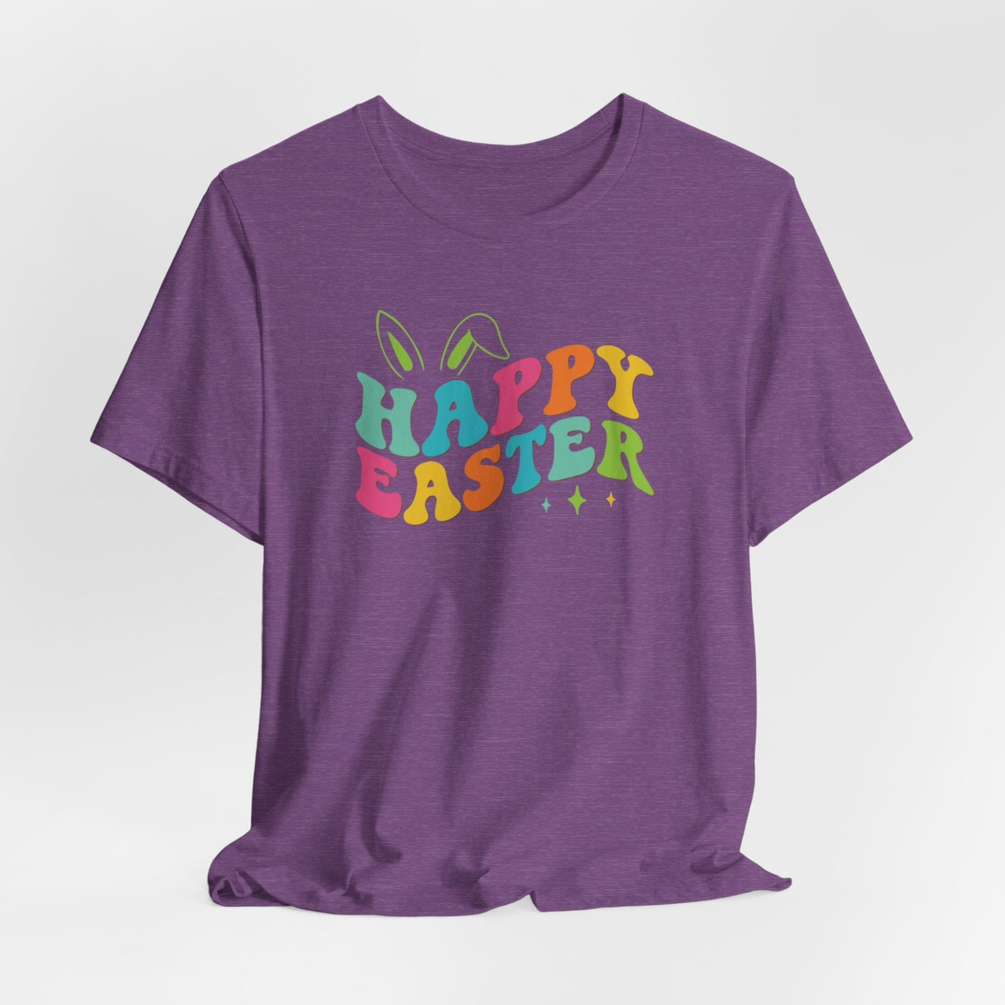 Happy Easter Bunny Ears T-Shirt - Colorful Graphic Tee