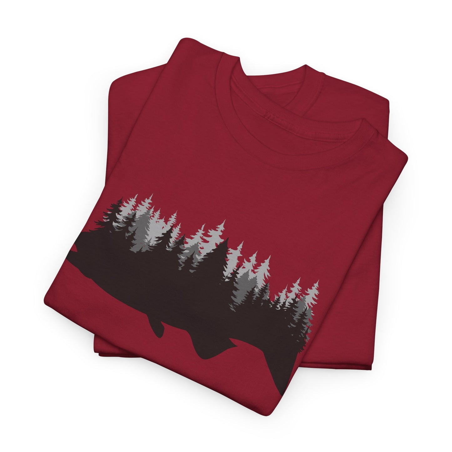 Fish Silhouette Forest Graphic T-Shirt