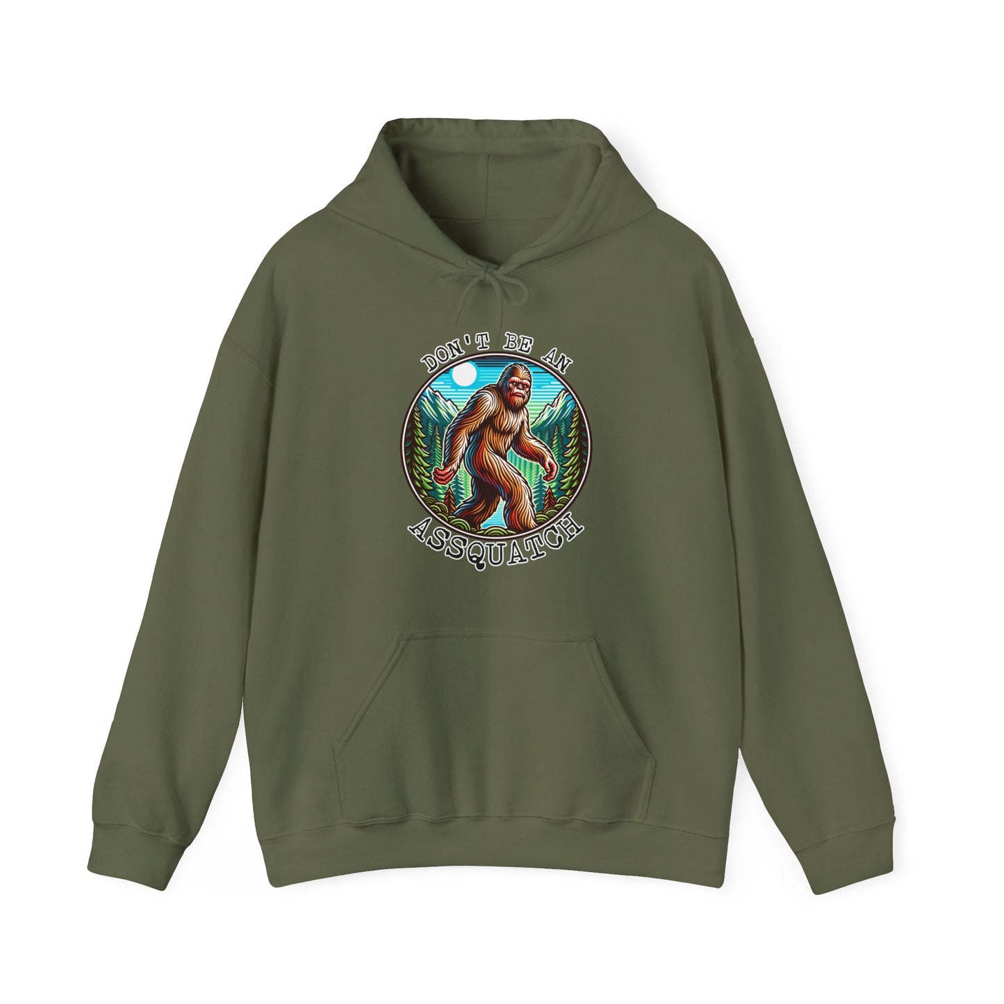 Bigfoot Assquatch Hoodie - Don't Be a Jerk Design