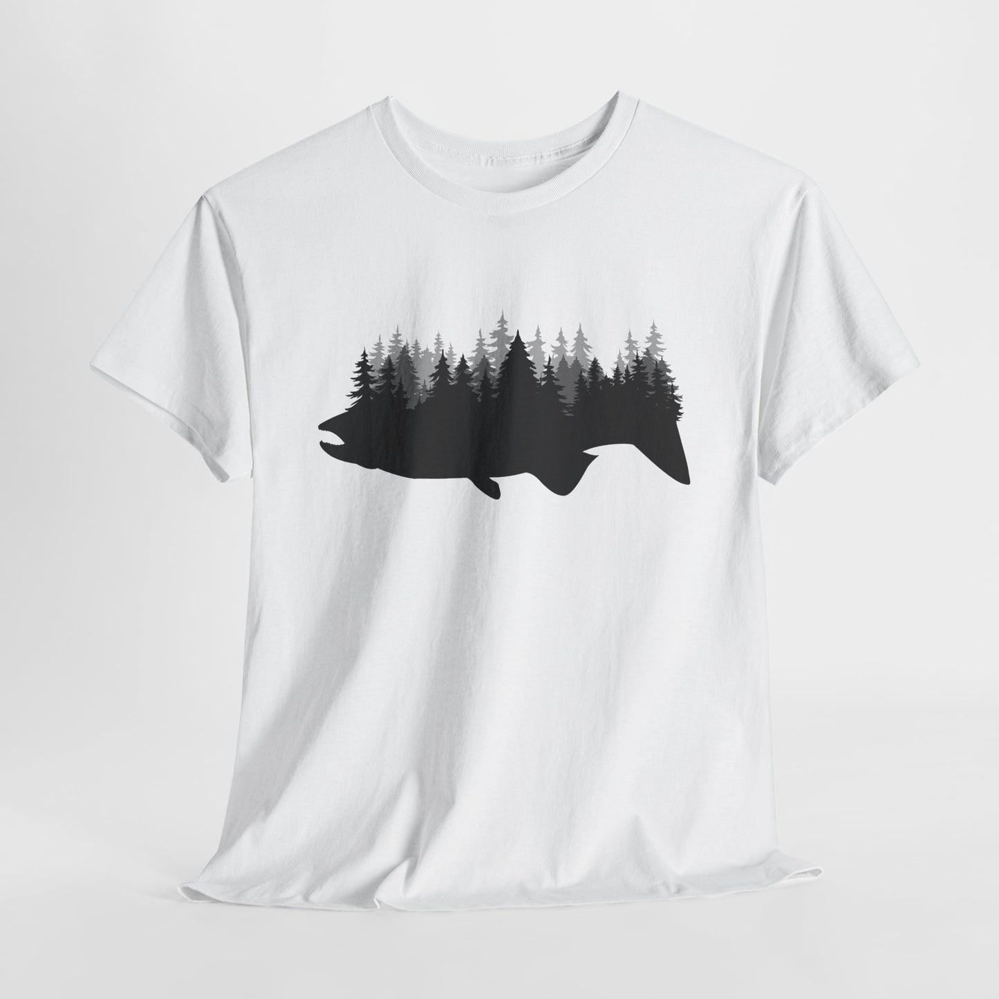 Fish Silhouette Forest Graphic T-Shirt