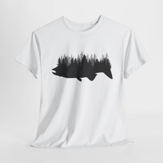 Fish Silhouette Forest Graphic T-Shirt
