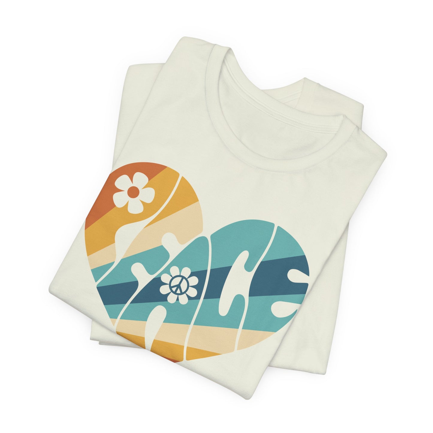 Colorful Peace Heart Hippie Tee