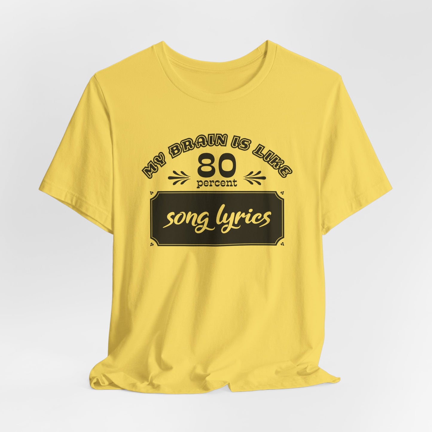 My Brain Is Like 80% Song Lyrics T-Shirt