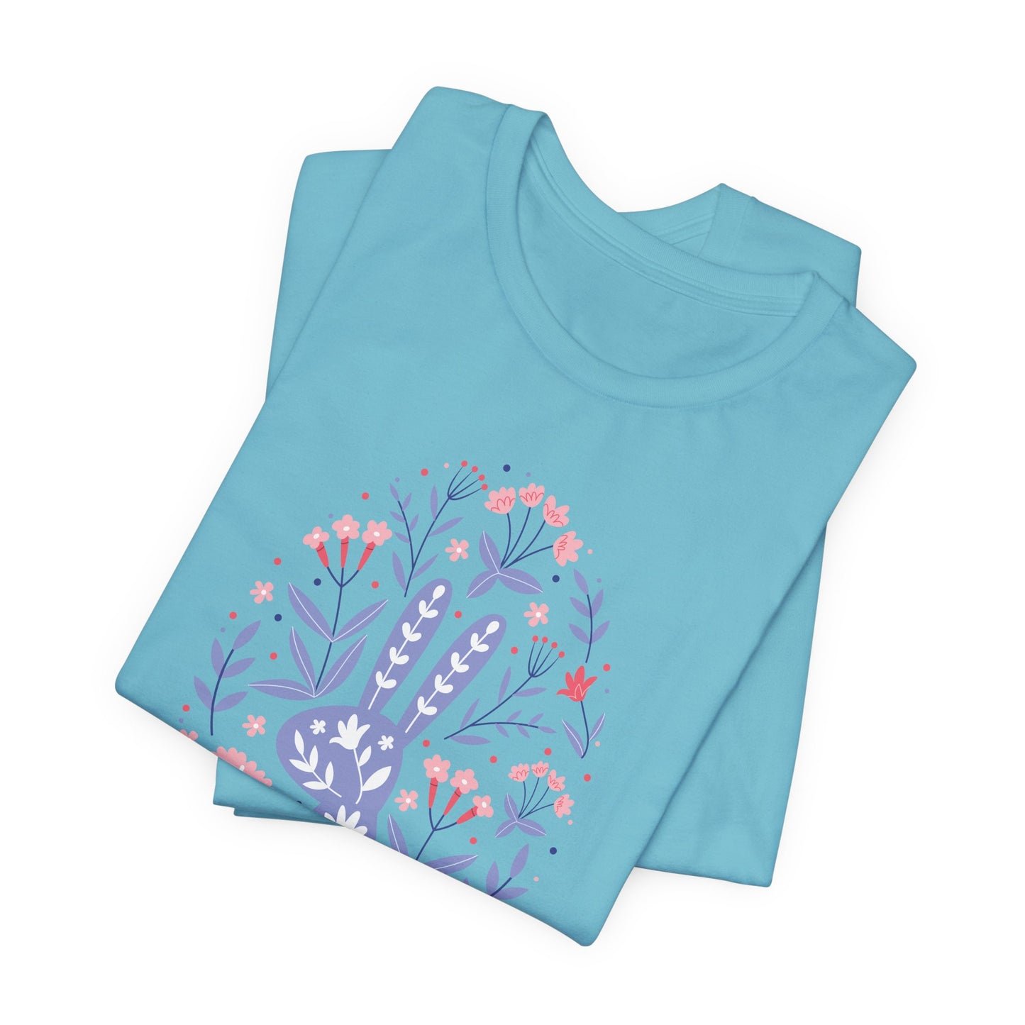 Egg Bunny Floral T-Shirt - Spring Graphic Tee