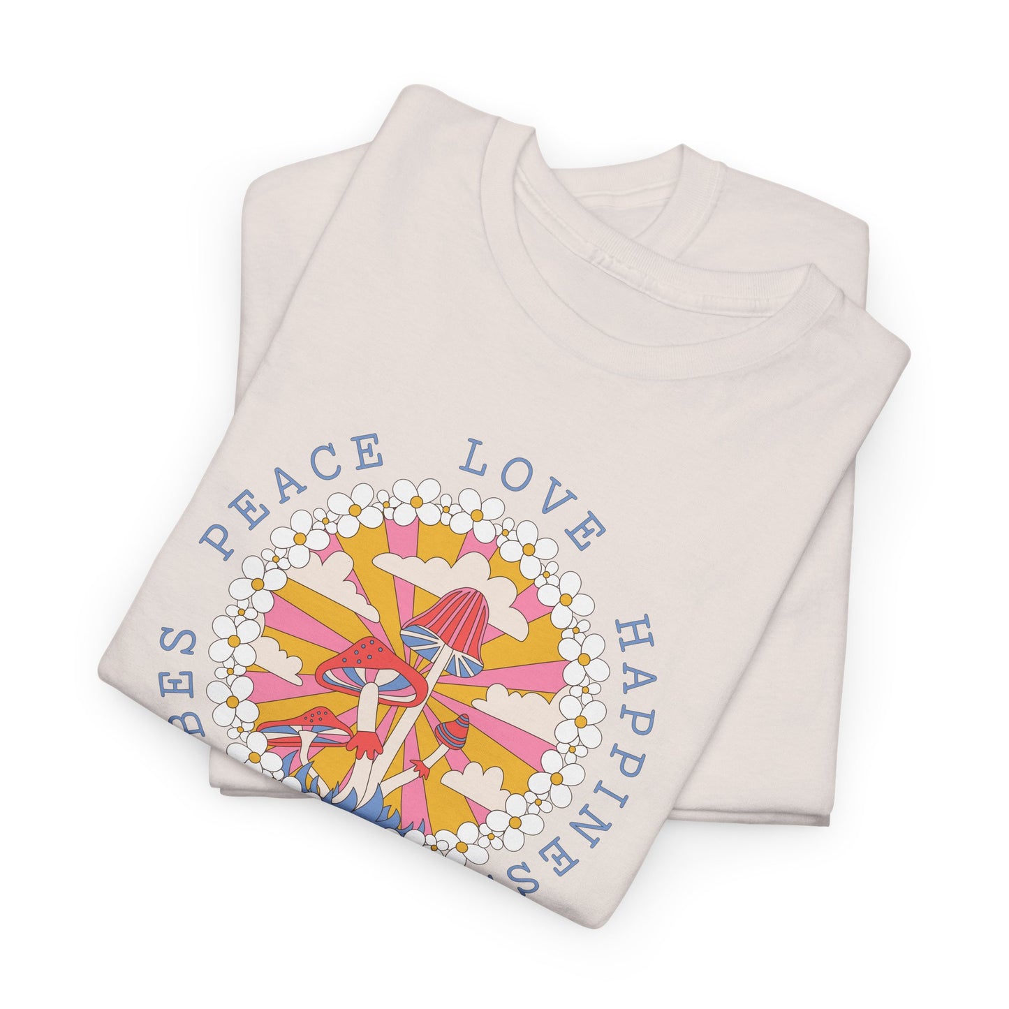 Peace Love Mushroom T-Shirt - Good Vibes Design