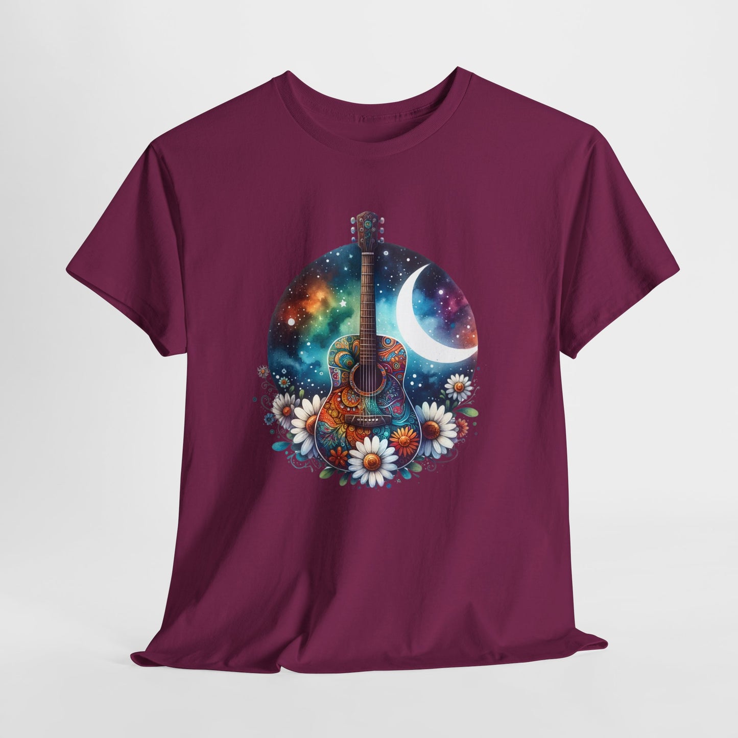 Cosmic Guitar T-Shirt - Bohemian Music Vibe