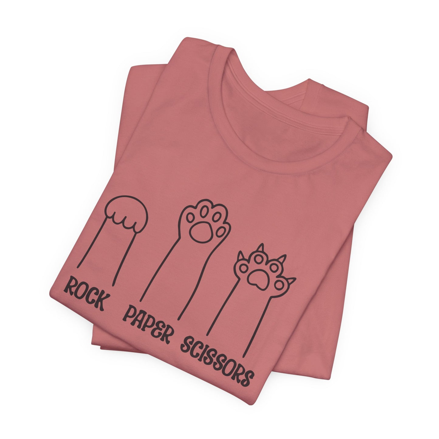 Rock Paper Scissors Cat T-Shirt - Funny Paw Tee