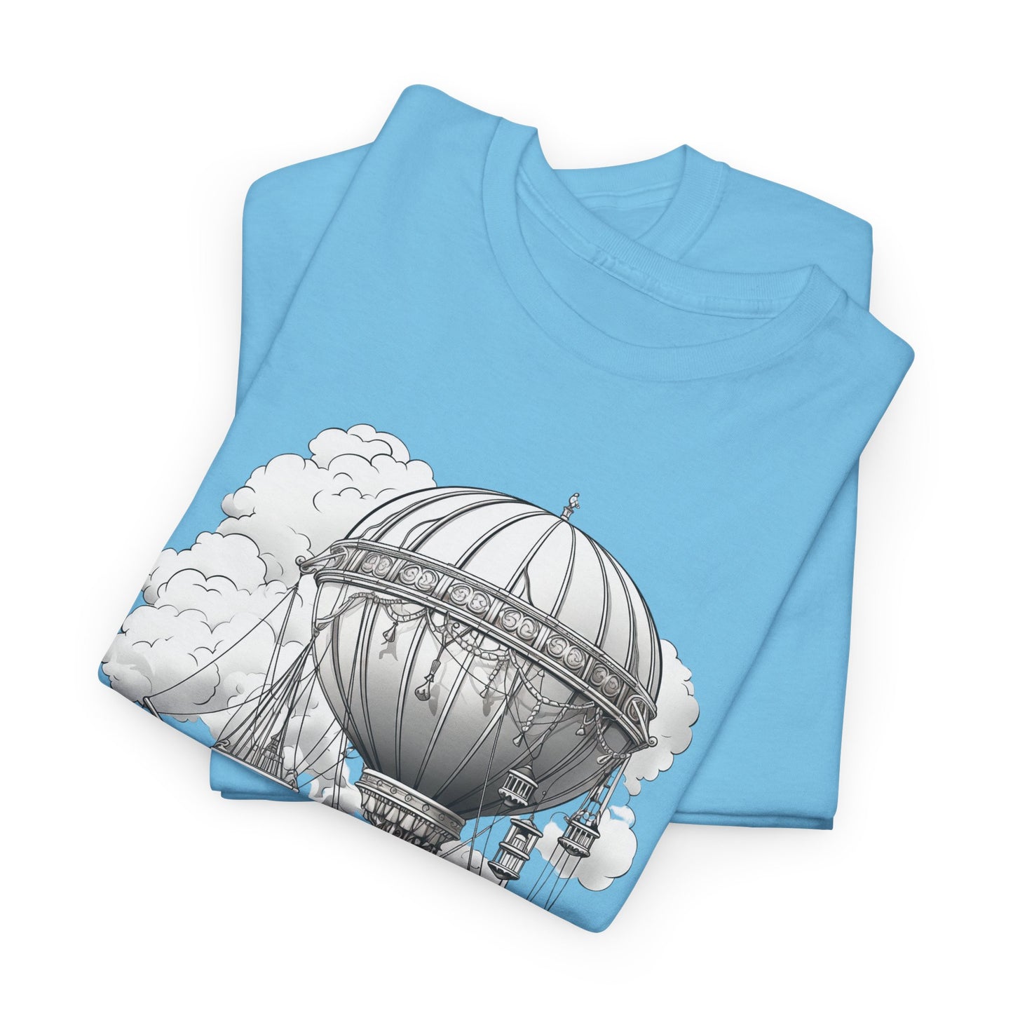 Steampunk Airship T-Shirt - Retro Aviation Graphic
