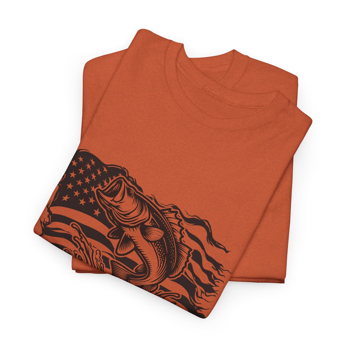 American Flag Bass T-Shirt - Patriotic Graphic Tee