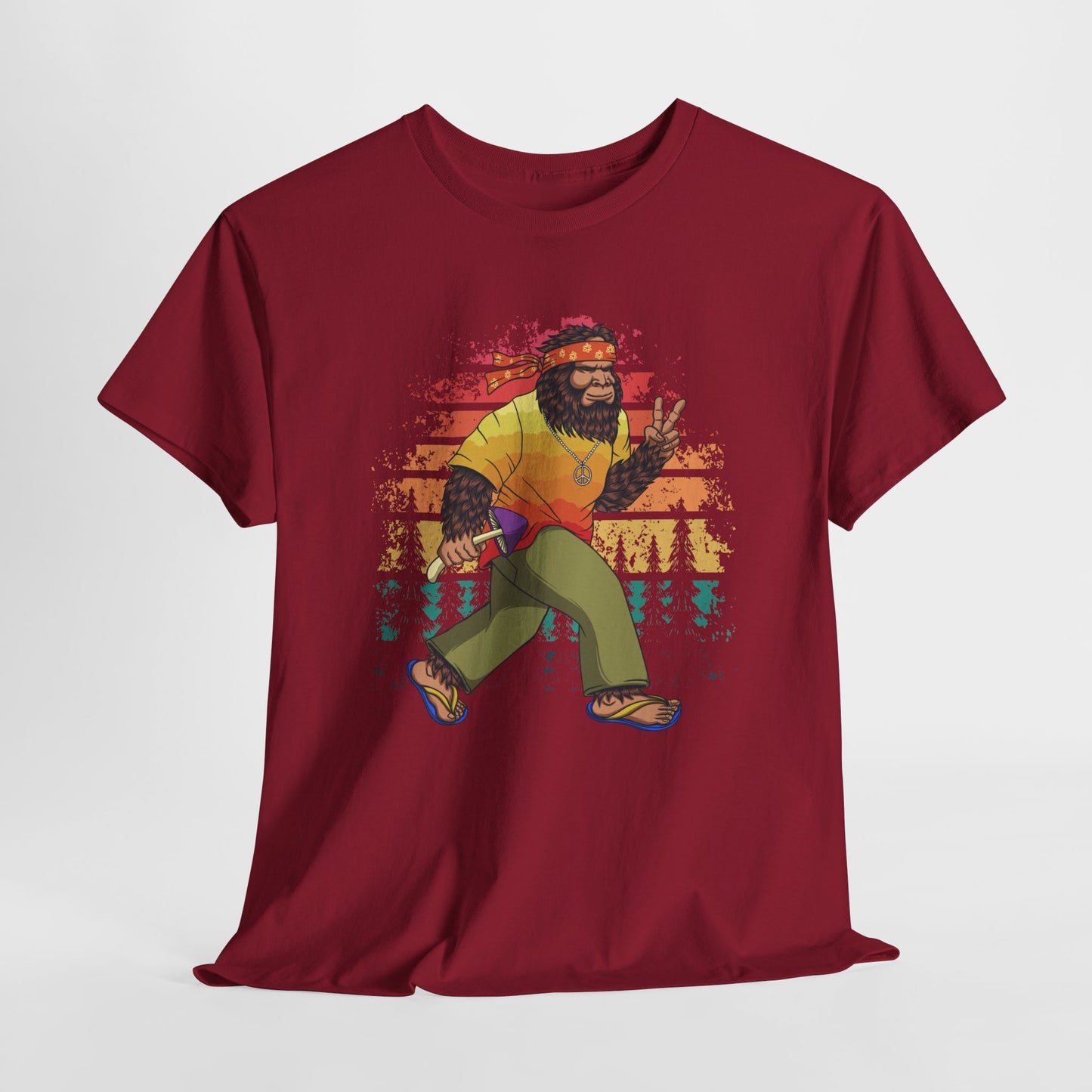 Hippie Bigfoot T-Shirt - Funny Sasquatch Design
