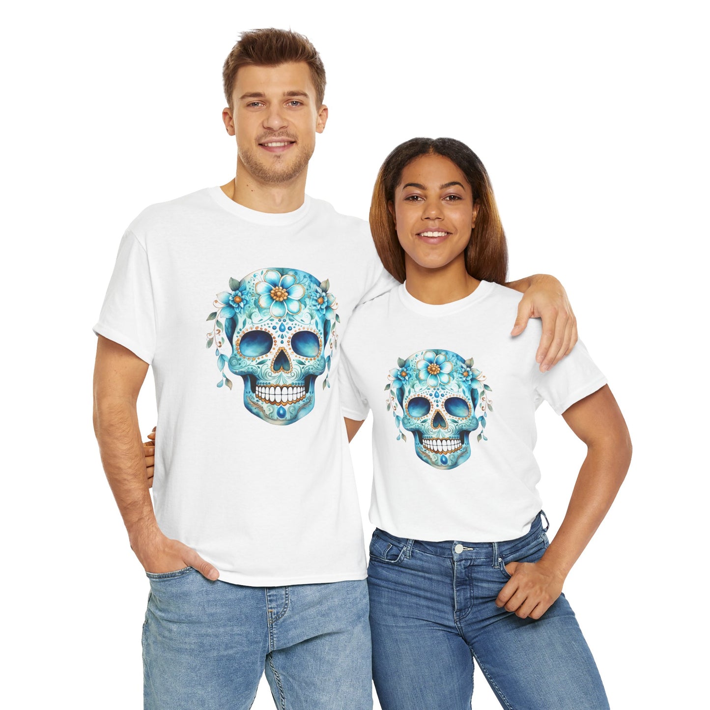 Vibrant Sugar Skull T-Shirt - Day of the Dead Tee