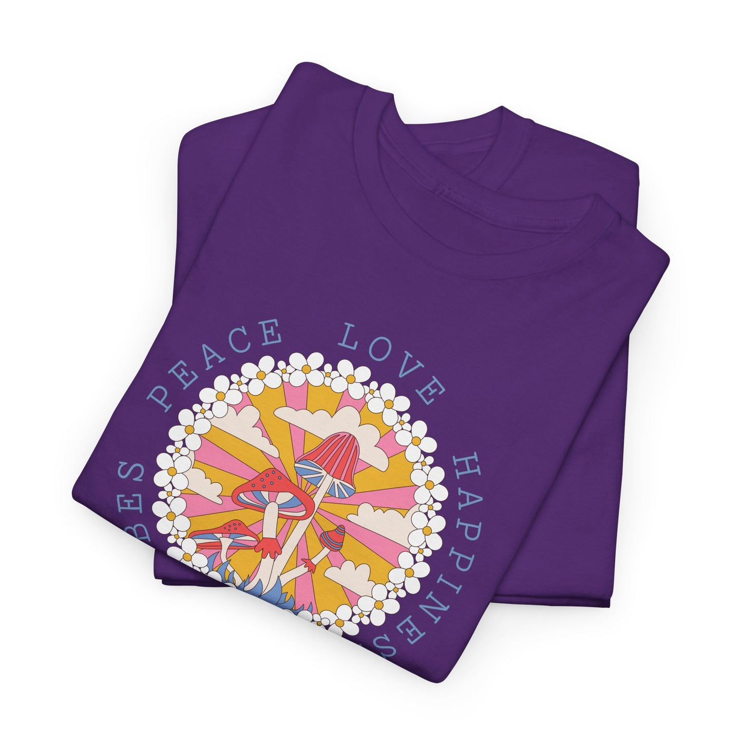 Peace Love Mushroom T-Shirt - Good Vibes Design