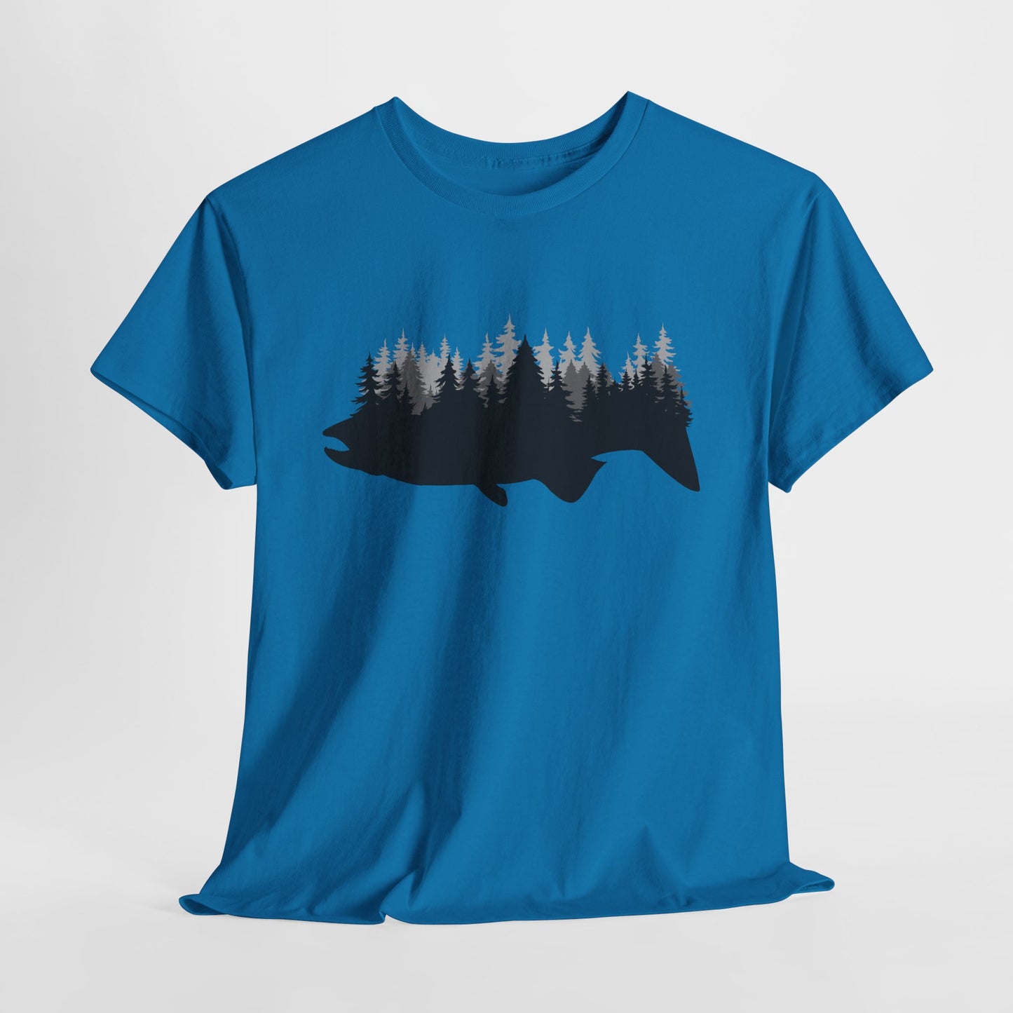 Fish Silhouette Forest Graphic T-Shirt