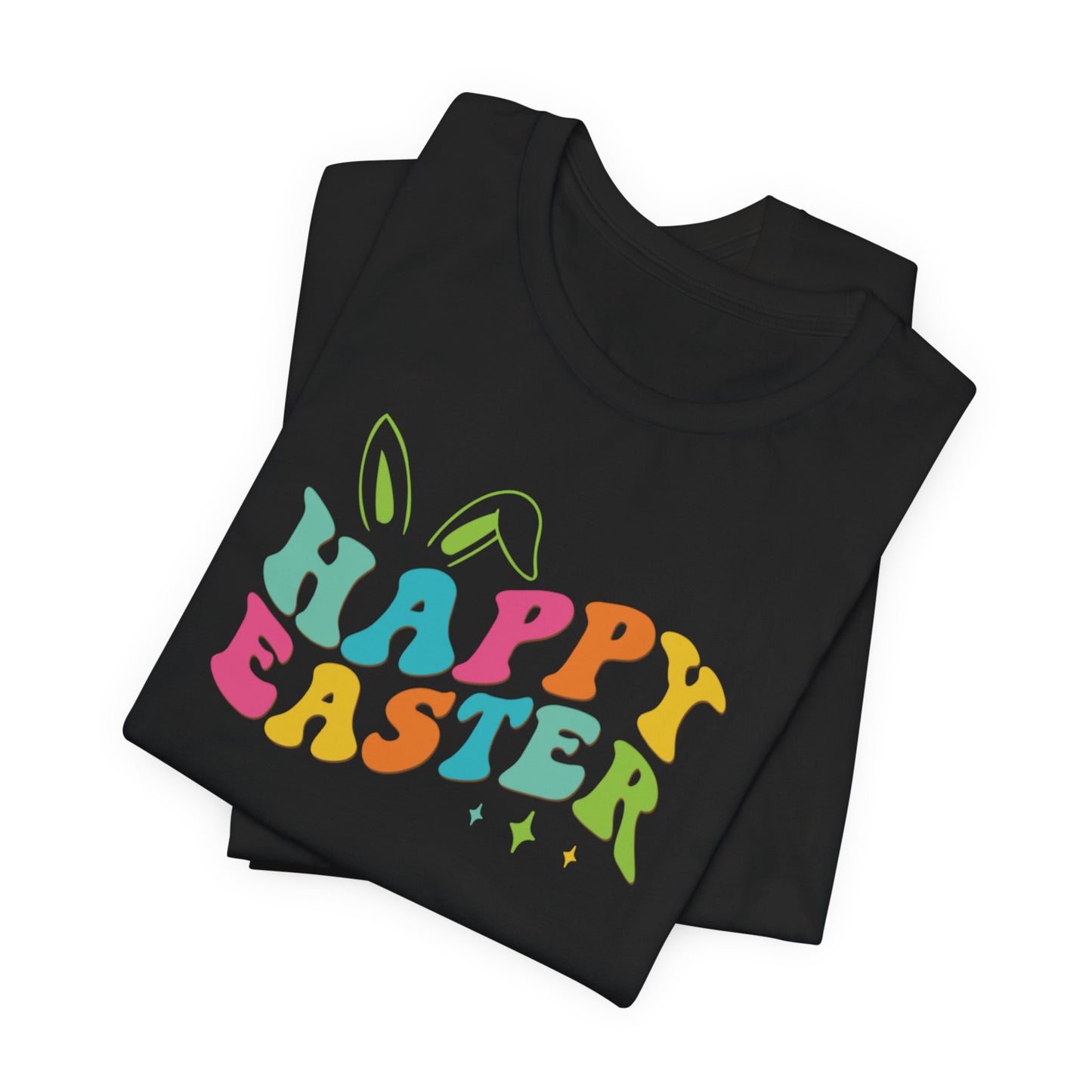 Happy Easter Bunny Ears T-Shirt - Colorful Graphic Tee