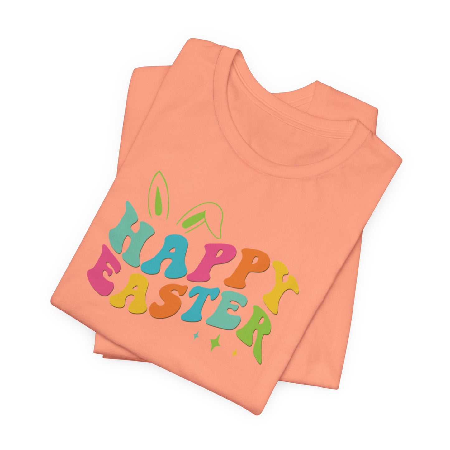 Happy Easter Bunny Ears T-Shirt - Colorful Graphic Tee
