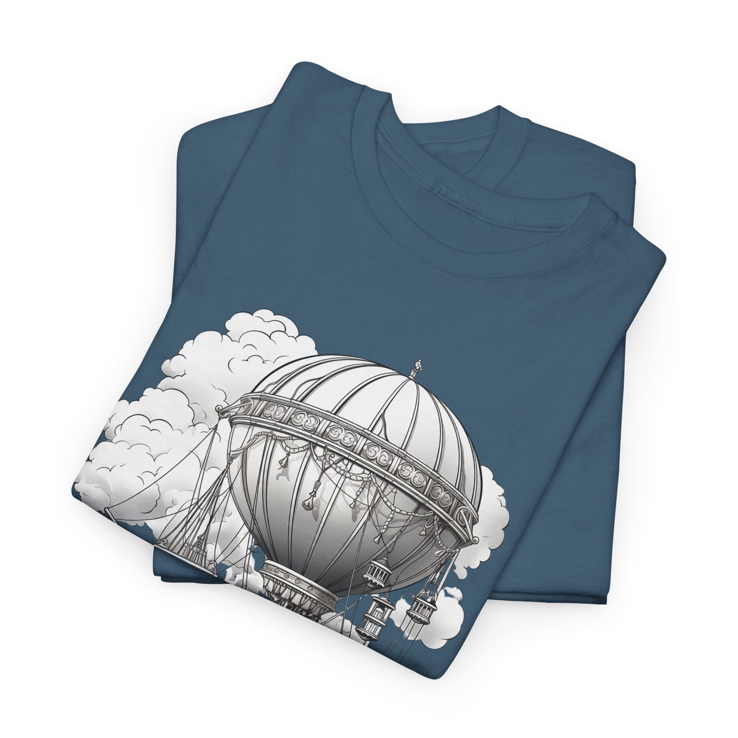 Steampunk Airship T-Shirt - Retro Aviation Graphic