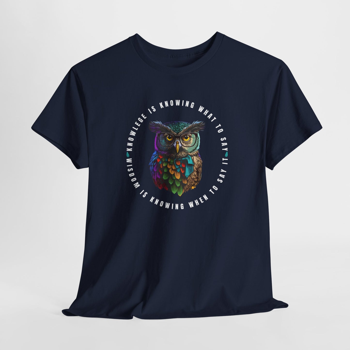 Wisdom Owl T-Shirt - Knowledge Quote Tee
