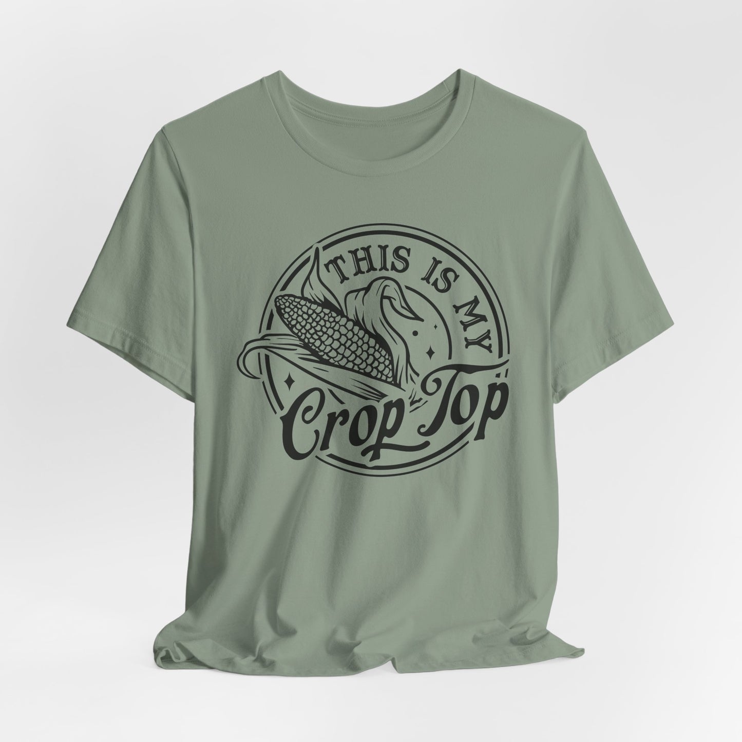 This Is My Crop Top T-Shirt - Corn Pun Graphic