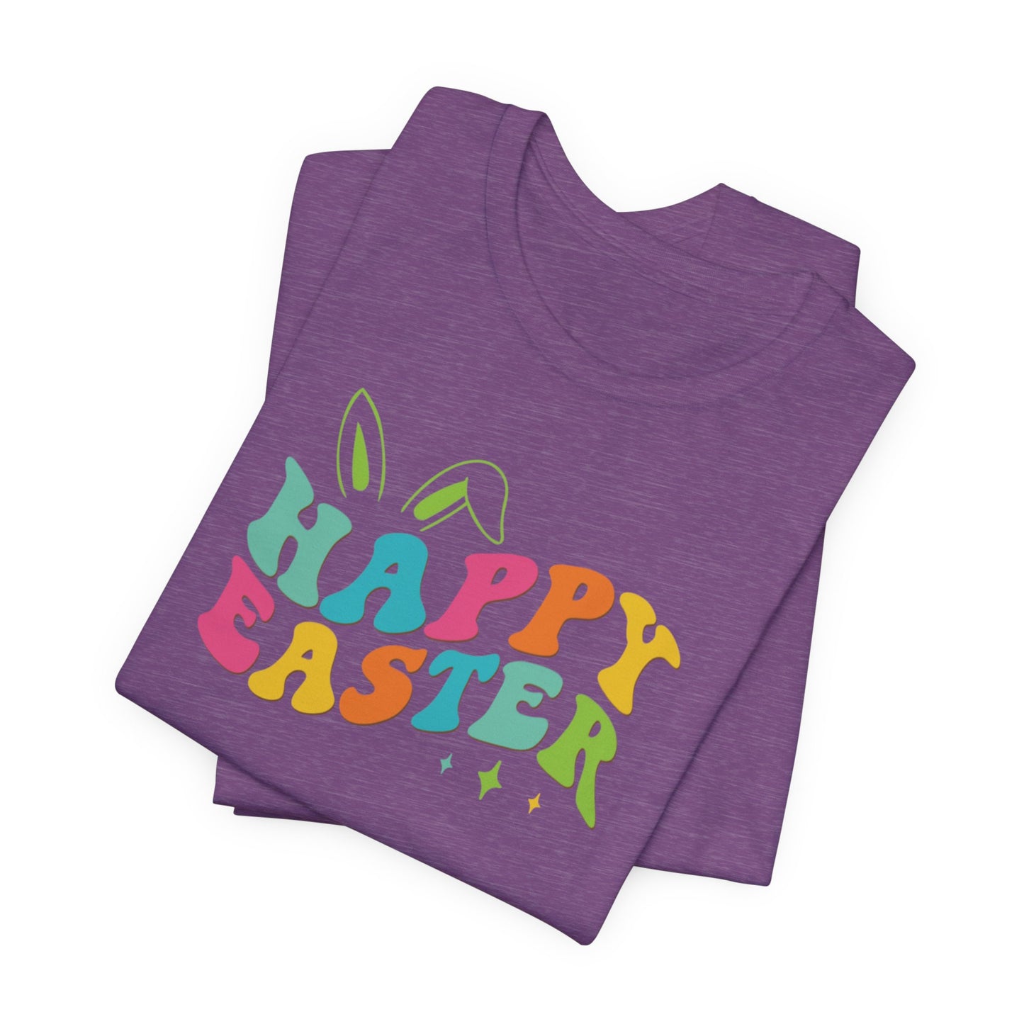 Happy Easter Bunny Ears T-Shirt - Colorful Graphic Tee