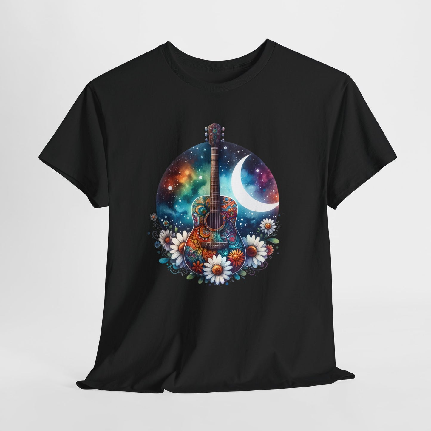 Cosmic Guitar T-Shirt - Bohemian Music Vibe