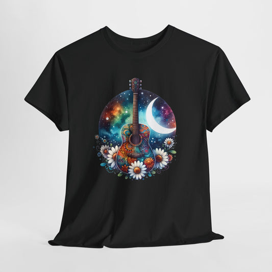Cosmic Guitar T-Shirt - Bohemian Music Vibe