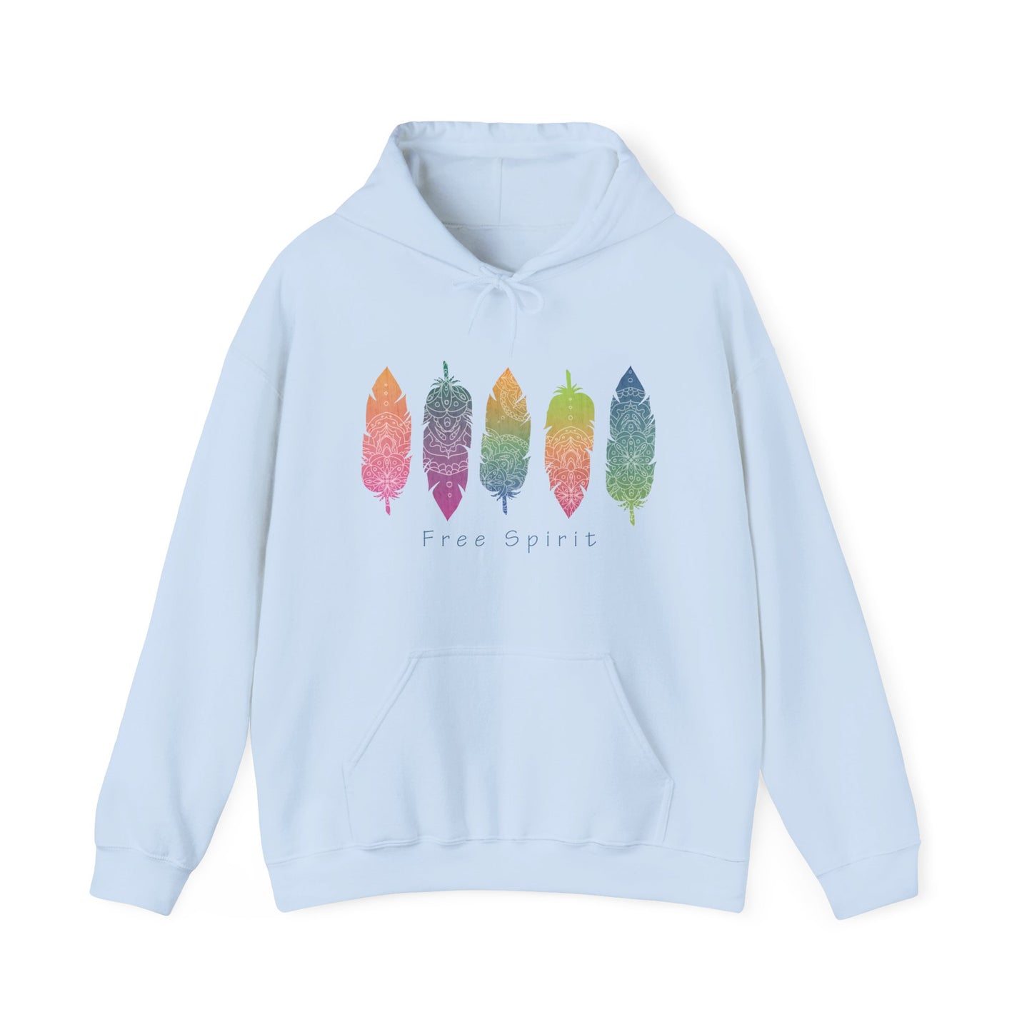 Free Spirit Vibrant Feather Hoodie