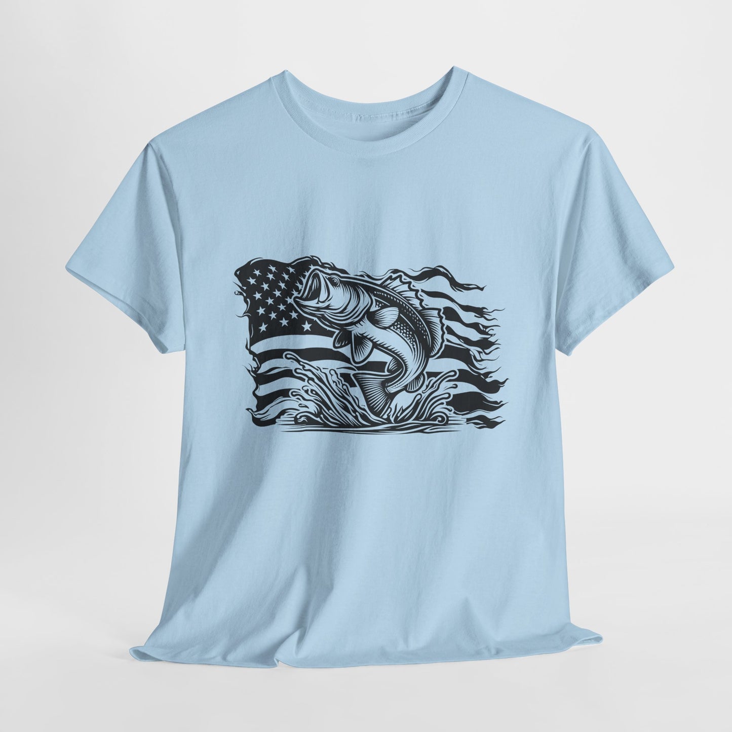 American Flag Bass T-Shirt - Patriotic Graphic Tee