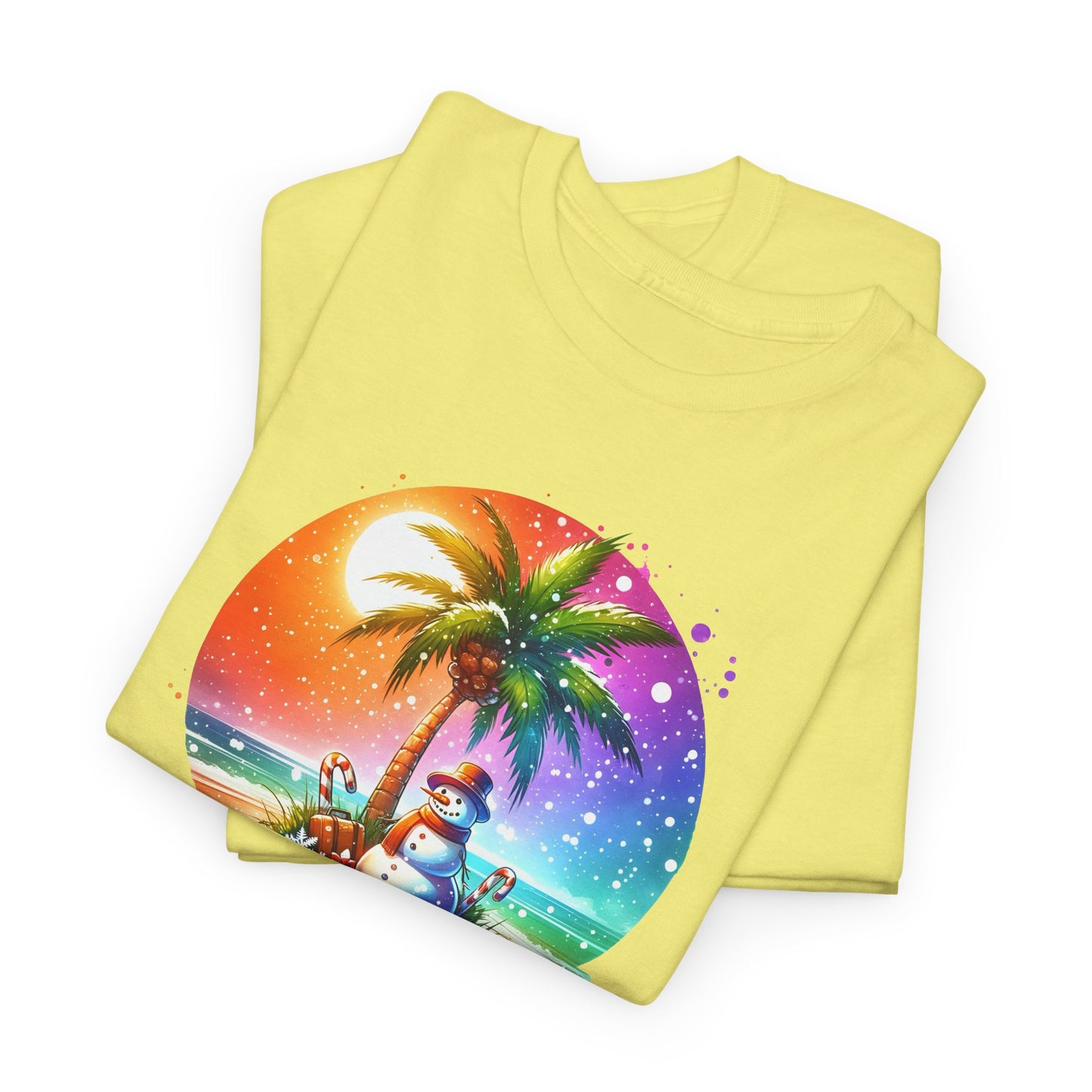 Snowman T-Shirt For Warm Christmas T Shirt For Palm Tree Holiday TShirt