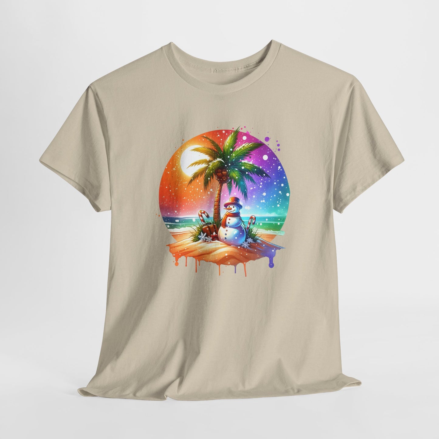 Snowman T-Shirt For Warm Christmas T Shirt For Palm Tree Holiday TShirt
