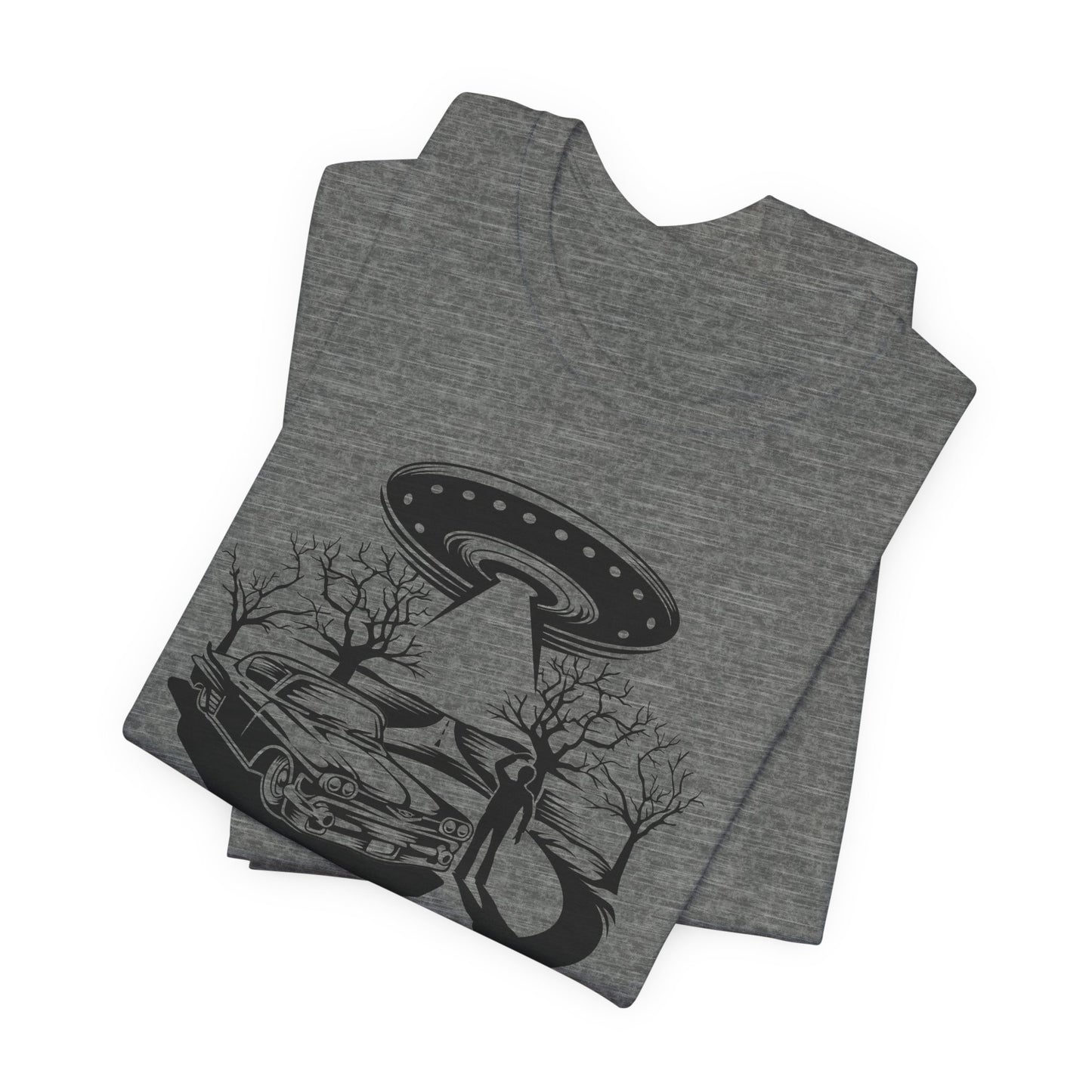 UFO Road Encounter T-Shirt - Spaceship Witness Design